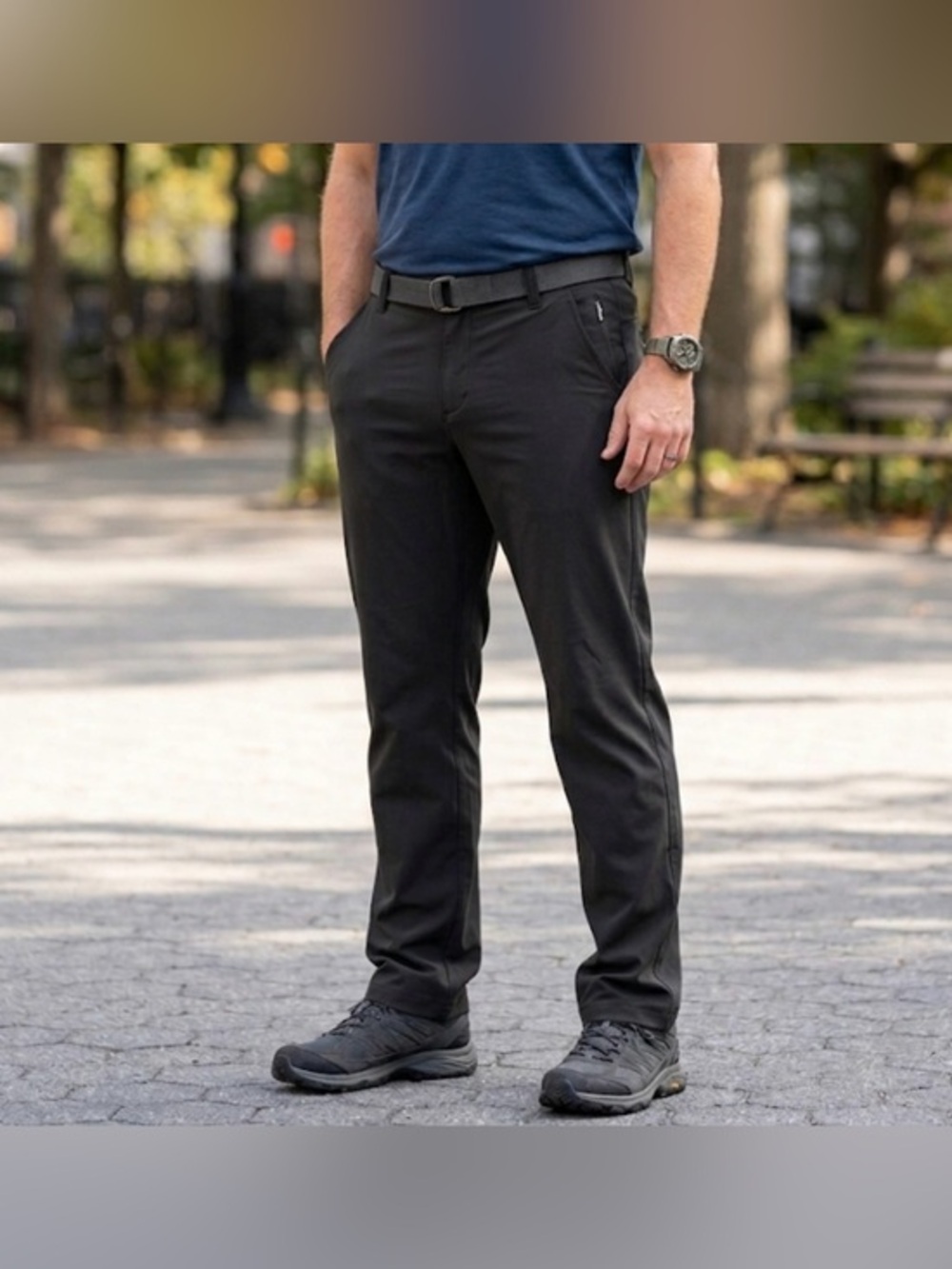 Cloudveil Men's Black Stretch Travel Straight Pants 36 X32